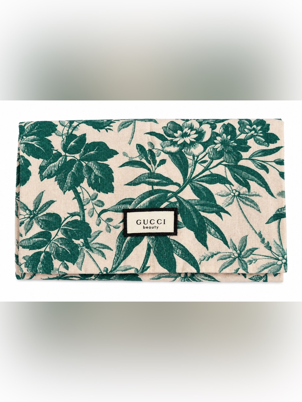 Gucci Bloom Y2 Floral Canvas Beauty Pouch in Green and Cream